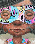 Dreaming in the Patchwork by Nathan Durfee and Patch Whiskey, collage portrait painting