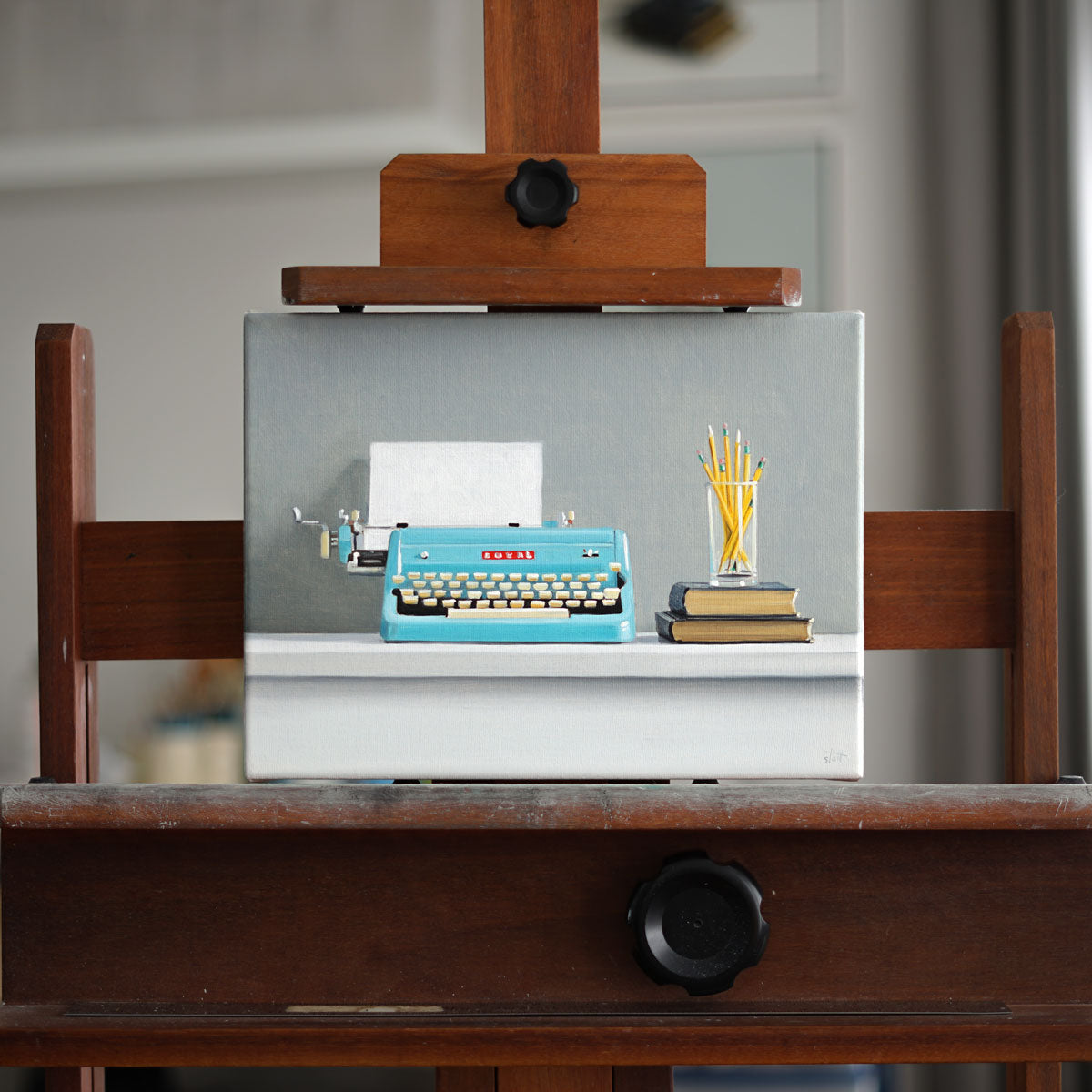 1957 Royal Quiet De Luxe Typewriter and Pencils Study