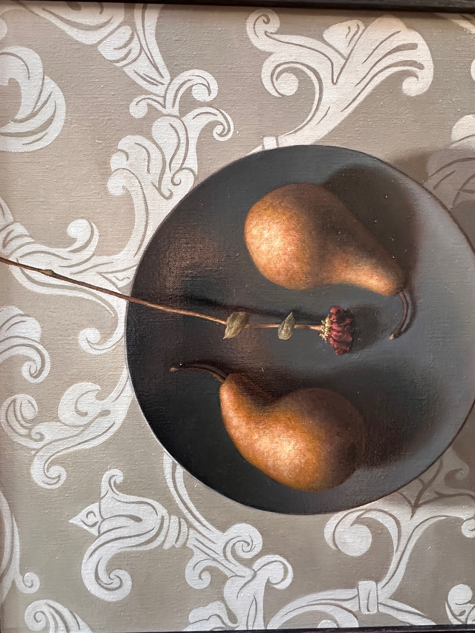 Two Pears (and a dried flower)