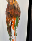 Turning Time, painting with colorful forest by Megan Aline, details