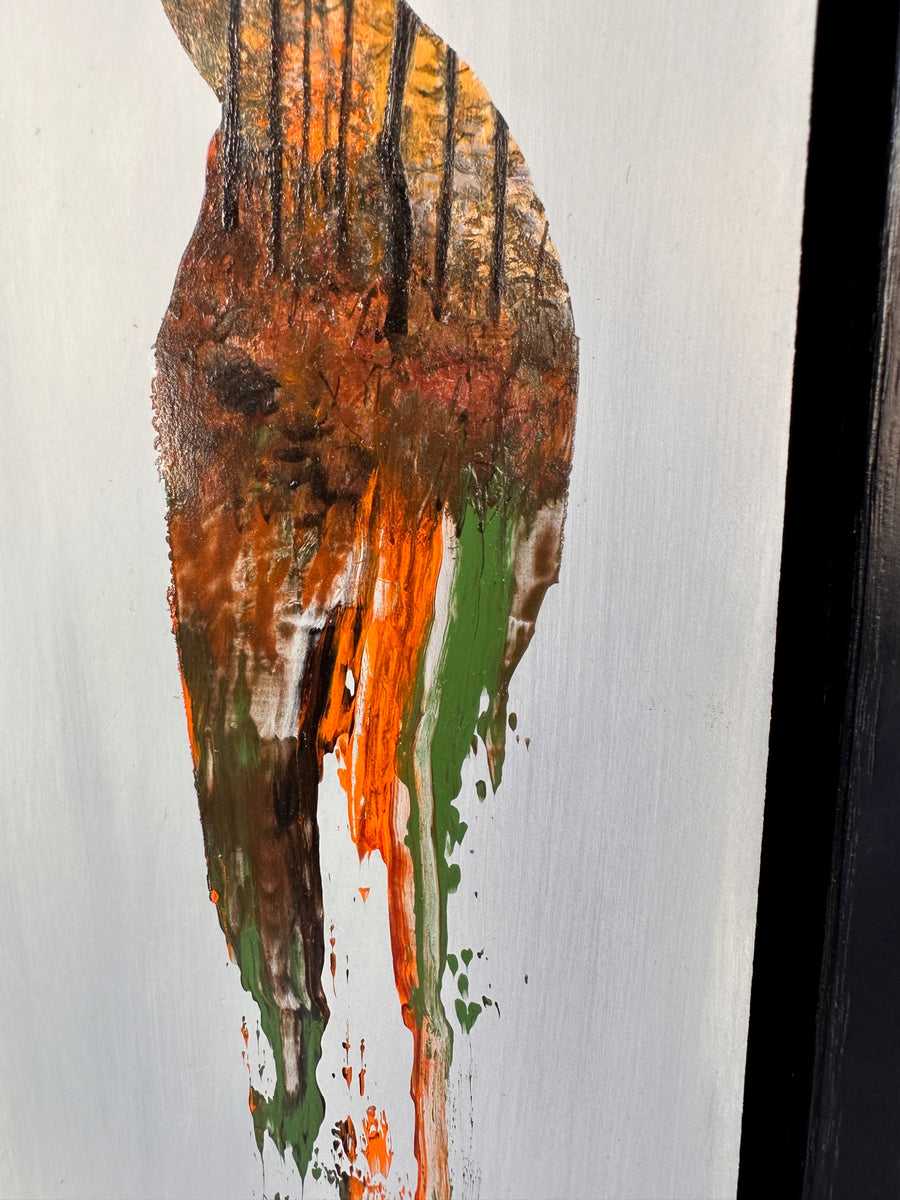 Turning Time, painting with colorful forest by Megan Aline, details