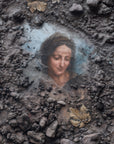 reflection of a woman in a puddle painting