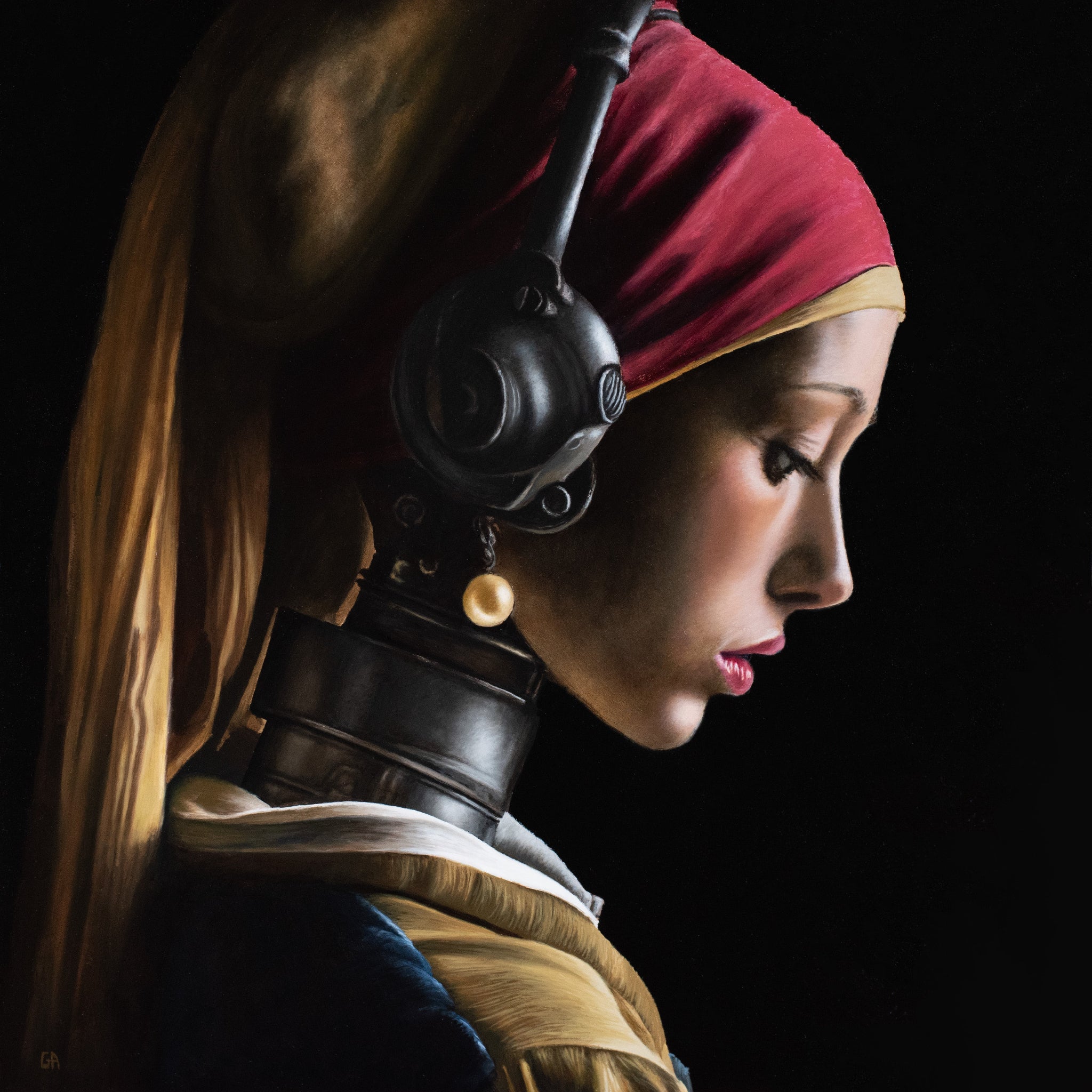 Retrofuturism Girl With A Pearl