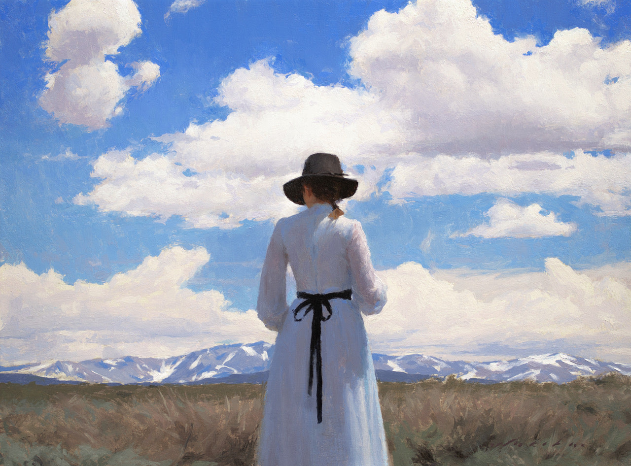 woman in a mountain landscape image