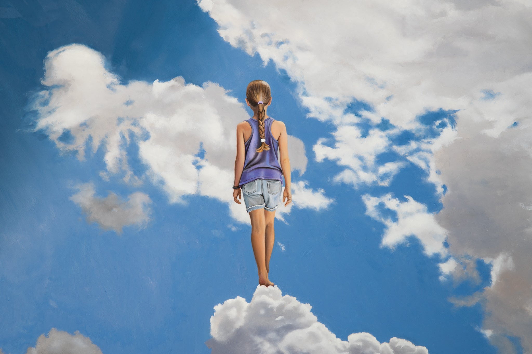 girl on cloud painting