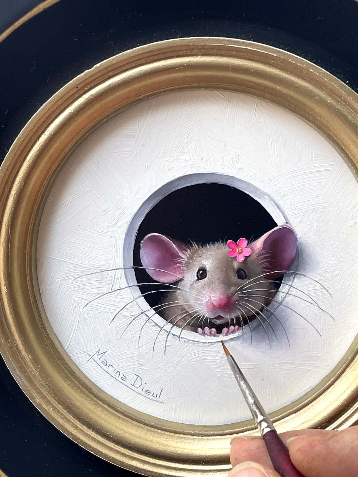 Petite Souris - Pink Flower Bow