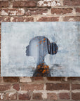 Nature Whispers, painting with whispering woman by Megan Aline, on brick wall