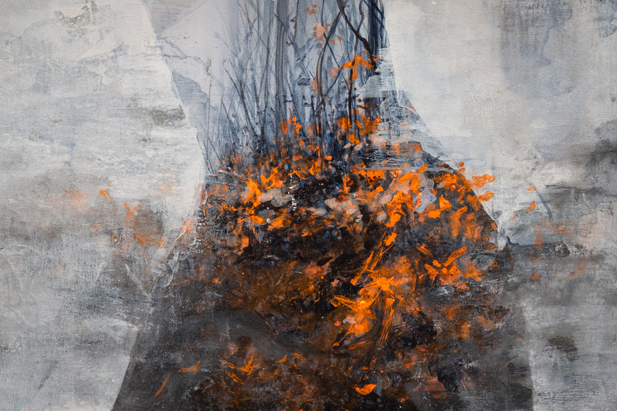 Nature Whispers, painting with whispering woman by Megan Aline - details