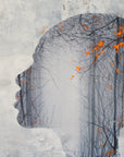 Nature Whispers, painting with whispering woman by Megan Aline - details