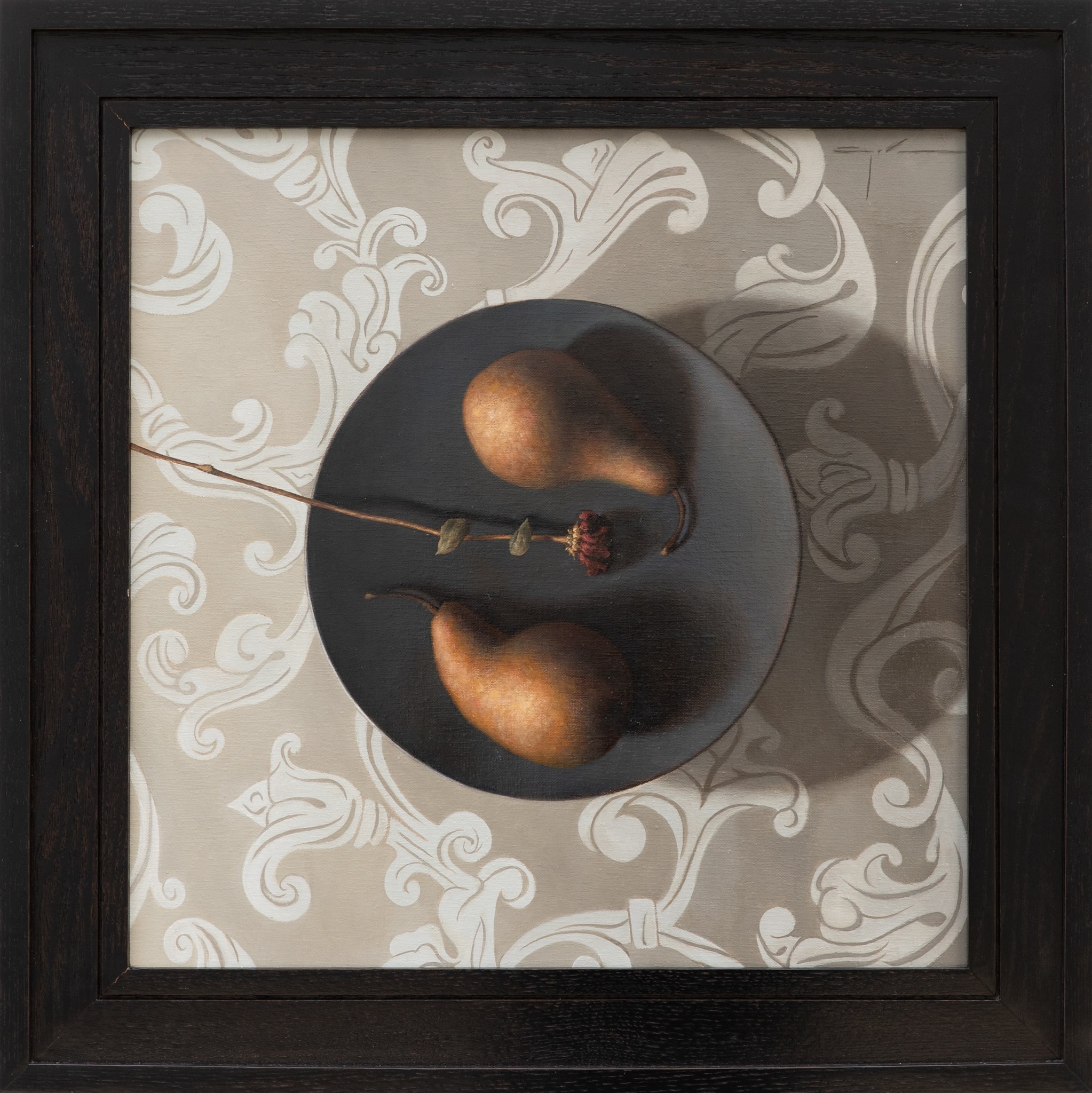 Two Pears (and a dried flower)