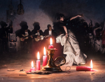 candlestick on the floor painting