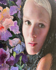woman with irises painting