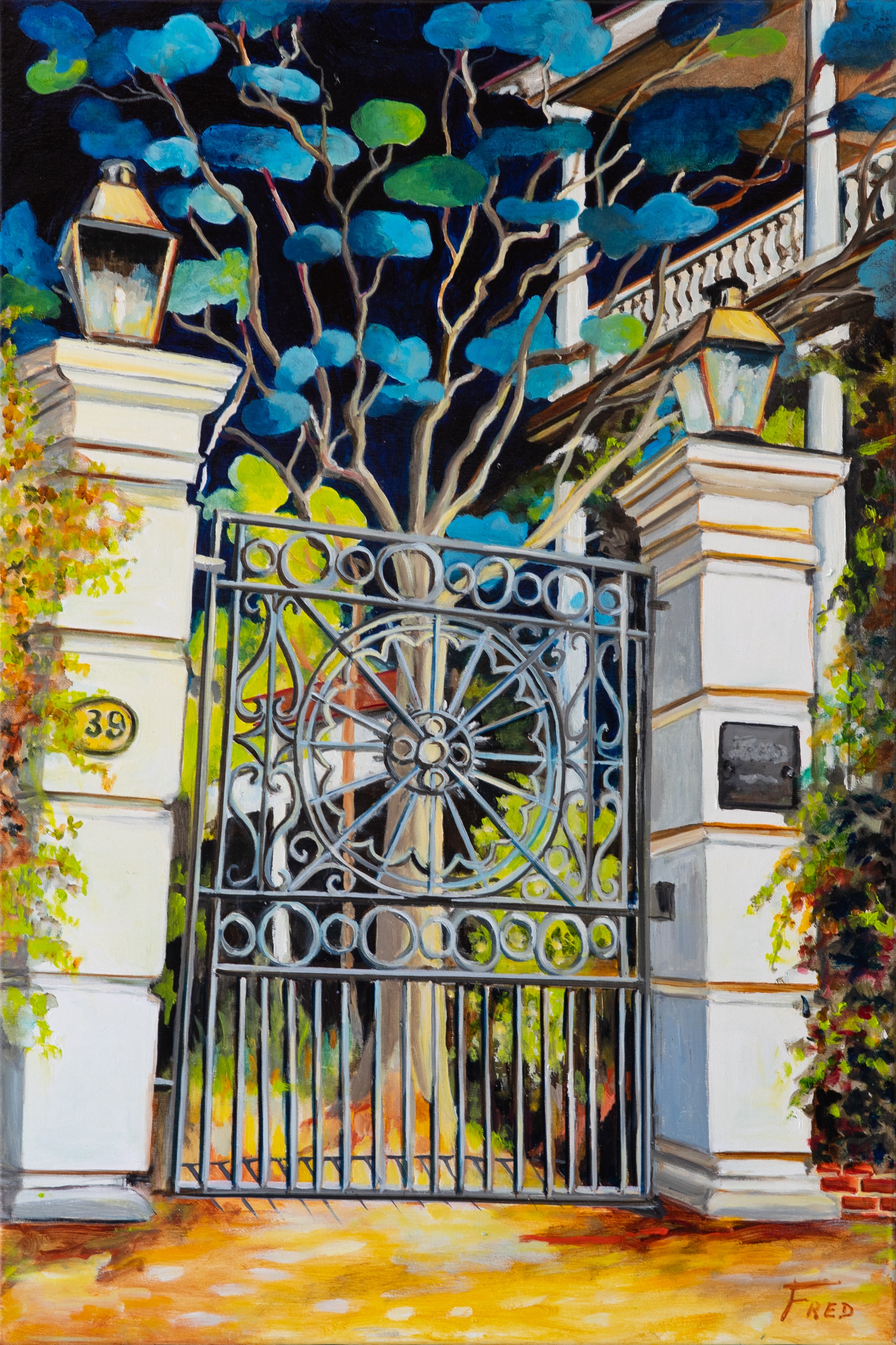 gate and columns painting